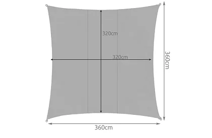 Plasă de umbrire pentru soare 3,6 × 3,6 m – gri