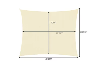 Plasă de umbrire pentru soare 3 × 2 m – bej