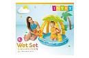 Piscină gonflabilă pentru copii cu umbră 102 × 86 cm - Insula tropicală I58417NP