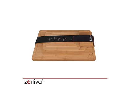 Set de 3 tăvițe de tăiat din bambus cu suport