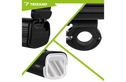 Set de lumini LED pentru bicicletă 1000 lm, 4800 mAh