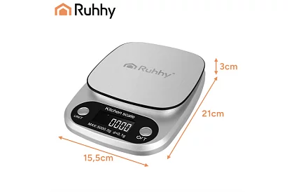 Cântar electronic de bucătărie 5 kg - 0,1 g - oțel inoxidabil