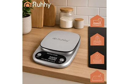 Cântar electronic de bucătărie 5 kg - 0,1 g - oțel inoxidabil