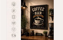 Coffee bar - imagine - Retro cafe bar sign 07