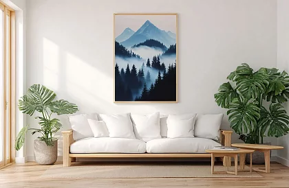 Hiking calm - painting - Păduri cețoase și vârfuri majestuoase 30