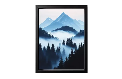 Hiking calm - painting - Păduri cețoase și vârfuri majestuoase 30