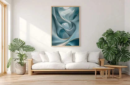 Harmonie albastră - tablou - Abstracție luxoasă cu linii fine 38