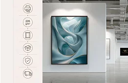 Harmonie albastră - tablou - Abstracție luxoasă cu linii fine 38