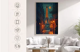 Noaptea pariziană - tablou - Turnul Eiffel sub cerul lunar 19