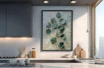 Eleganță naturală - tablou - Frunze delicate în stil modern 28