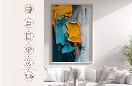 Contrastul auriu - imagine - Abstracție modernă cu energie turcoaz 35