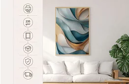 Harmonie de aur - tablou - Abstracție luxoasă în nuanțe de albastru 37