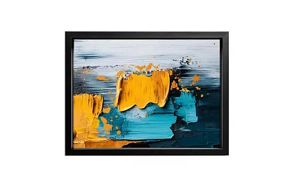Contrastul auriu - imagine - Abstracție modernă cu energie turcoaz 35A