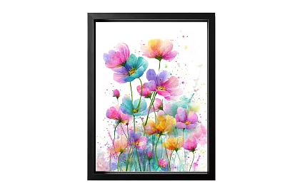 Pajiștea colorată - tablou - Flori delicate în stil acquerel 43