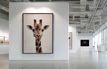 Privire delicată - tablou - Portret minimalist al unei girafe 48