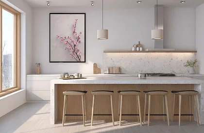 Atingerul delicat al primăverii - tablou - Floarea de cireș în stil minimalist 63