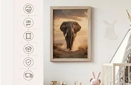 Forța naturii - imagine - Elefant în mișcare pe savană 59