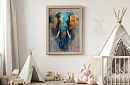 Regele culorilor - tablou - Elefant în abstractizare modernă cu accente aurii 67