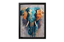 Regele culorilor - tablou - Elefant în abstractizare modernă cu accente aurii 67