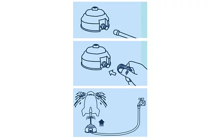 Sprinkler pentru copii în formă de rachetă – fântână de grădină pe furtun