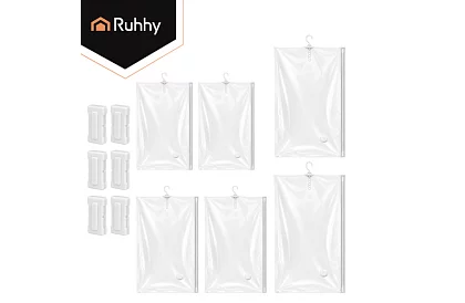 Set de 6 pungi vacuum cu suport în 4 dimensiuni