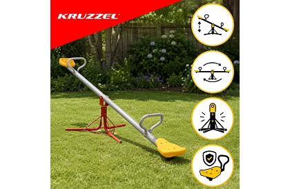 Leagăn metalic de grădină pentru copii 2 în 1
