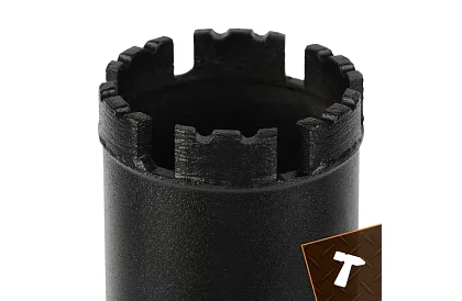 Burghiu diamantat cu miez 63×450 mm - filet 1,1/4 UNC