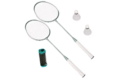Set de badminton 4 în 1 – plasă, 2 rachete, mingi, geantă