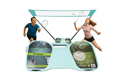 Set de badminton 4 în 1 – plasă, 2 rachete, mingi, geantă