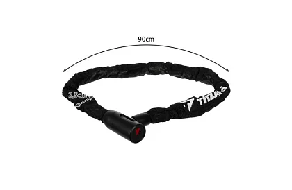 Zăbăcel de oțel în lanț pentru bicicletă 90 cm, 6 mm, 2 chei
