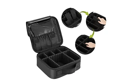 Geantă cosmetică organizator - cutie cosmetică cu fermoar și mânere