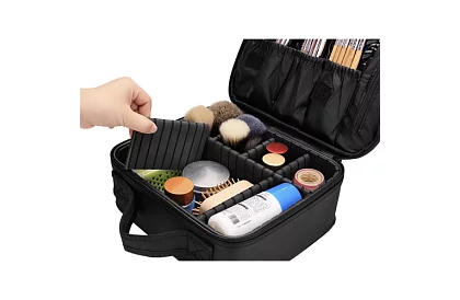 Geantă cosmetică organizator - cutie cosmetică cu fermoar și mânere
