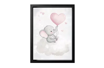 Elefantel cu balonul dragostei - imagine - Pui de elefant cu inimă roz 71