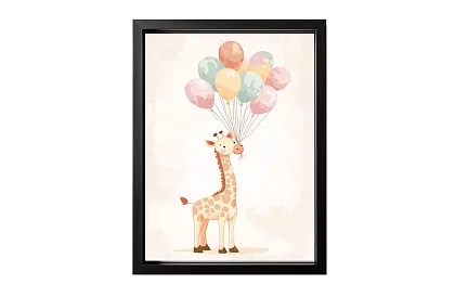 Girafa cu baloane - imagine - Girafa veselă cu baloane colorate 75