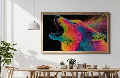 Puterea lupului de culori - imagine - Lup neon în strălucirea culorilor 82