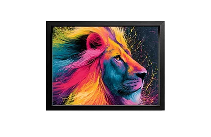 Regele junglei neon - imagine  - Leu colorat în stil modern 84