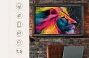 Regele junglei neon - imagine  - Leu colorat în stil modern 84