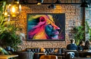 Regele junglei neon - imagine  - Leu colorat în stil modern 84