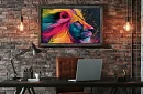 Regele junglei neon - imagine  - Leu colorat în stil modern 84