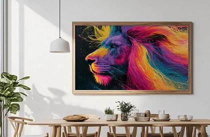 Regele energiei colorate - imagine - Leul neon în mișcare 85