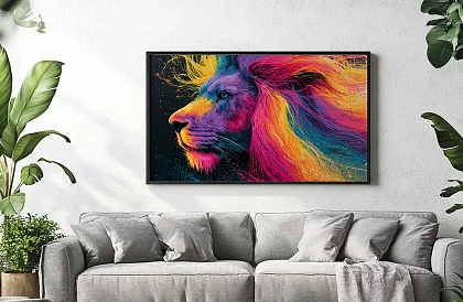 Regele energiei colorate - imagine - Leul neon în mișcare 85