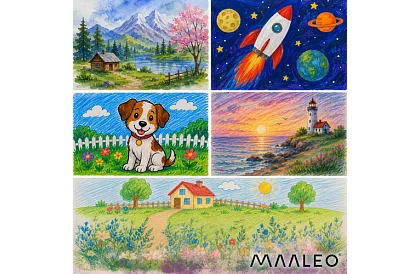 Set de materiale artistice pentru copii 145 de piese + husă XXL Astronaut
