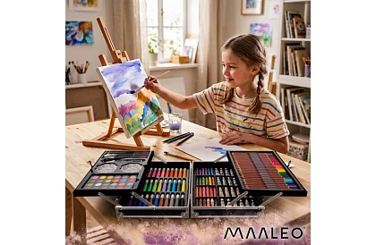 Set de materiale artistice pentru copii 145 de piese + husă XXL Astronaut