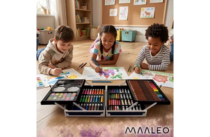 Set de materiale artistice pentru copii 145 de piese + husă XXL Astronaut
