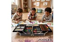 Set de materiale artistice pentru copii 145 de piese + husă XXL Astronaut