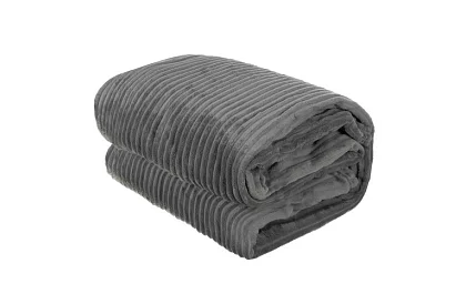 Plaid 160 × 200 cm – gri, microfibră, calitate premium