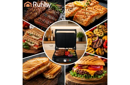 Grătar electric cu contact 2000 W – grătar retractabil cu reglare a temperaturii