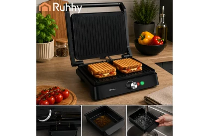 Grătar electric cu contact 2000 W – grătar retractabil cu reglare a temperaturii