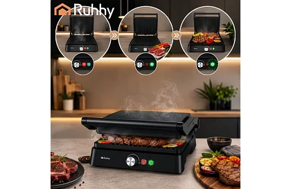 Grătar electric cu contact 2000 W – grătar retractabil cu reglare a temperaturii