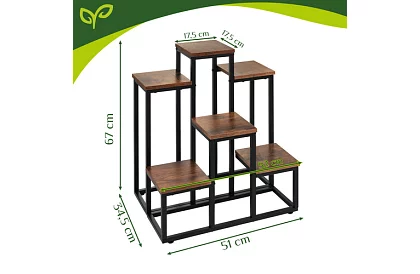 Stativ elegant din metal pentru flori 67 × 34,5 × 51 cm – 6 niveluri